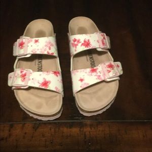Birkenstock’s pink flowers and pink soles